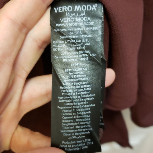 VERO MODA Long Sleeve Crepe Blouse - Picture 4 of 4